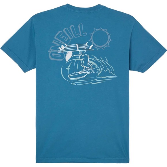 O'Neill Men's Surf Turkey Garment Dye Tee T-Shirt in Storm Blue - Picture 1 of 5
